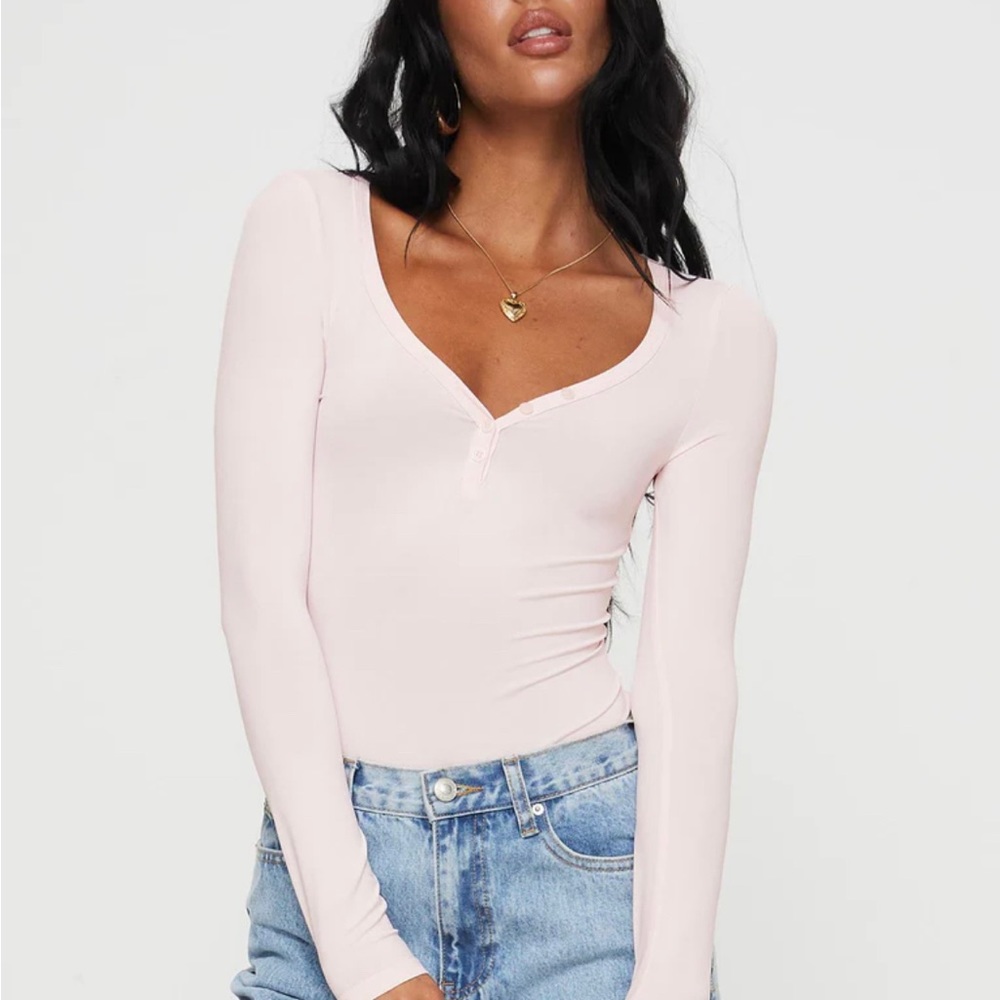 Princess Polly Delgado Long Sleeve Bodysuit Pink